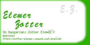 elemer zotter business card